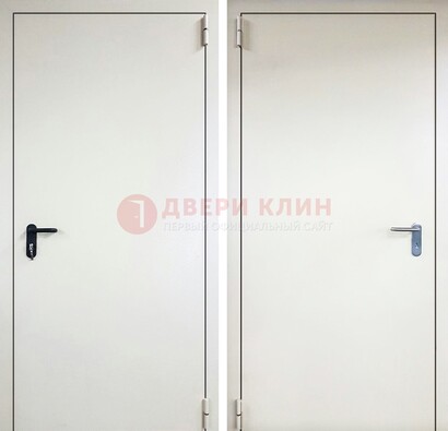 Белая железная техническая дверь ДТ-16 в Дедовске