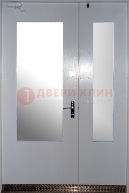 Белая  тамбурная дверь со стеклянными вставками ДТМ-18 в Дедовске