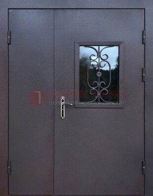 Тамбурная дверь Порошок со стеклом и ковкой ДТМ-48 в Дедовске