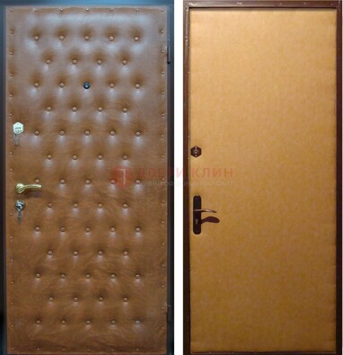 Желтая железная дверь с винилискожей ДВ-2 в Дедовске