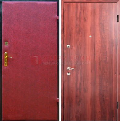 Красная входная дверь с винилискожей ДВ-30 в Дедовске