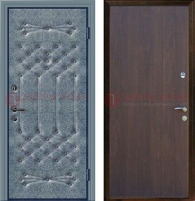 Серая металлическая дверь с винилискожей ДВ-35 в Дедовске