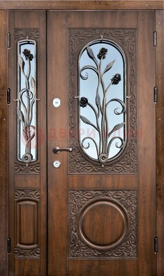 Железная дверь с виноритом и ковкой ДВТ-180 в Дедовске