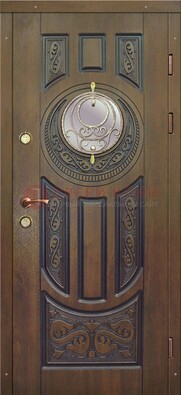 Одностворчатая входная дверь с виноритом и стеклом ДВТ-193 в Дедовске
