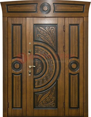Парадная входная дверь с виноритом и узором ДВТ-194 в Дедовске