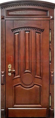 Темная стальная дверь с виноритом и фрамугой ДВТ-238 в Дедовске
