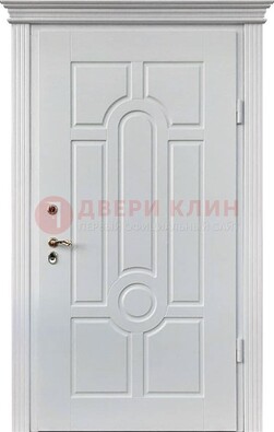 Белая уличная дверь с виноритом для дома ДВТ-247 в Дедовске