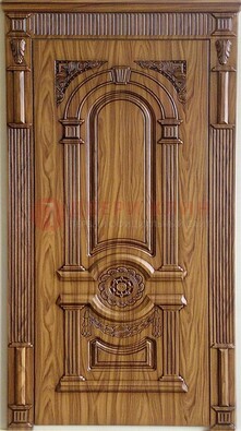 Коричневая металлическая дверь с виноритом ДВТ-61 в Дедовске