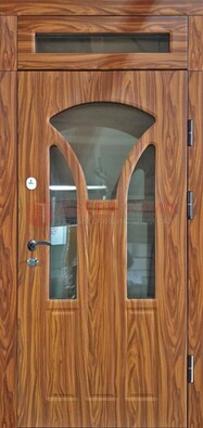 Коричневая классическая входная дверь с виноритом ДВТ-66 в Дедовске