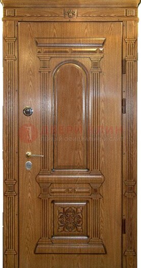 Коричневая железная дверь с виноритом Золотой дуб ДВТ-67