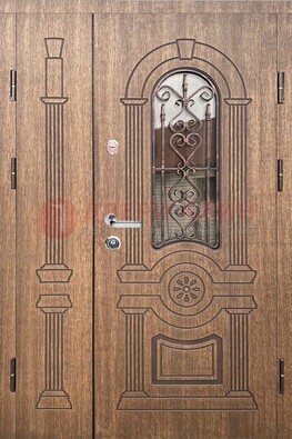 Железная классическая дверь с терморазрывом и рисунком ДВТ-77 в Дедовске