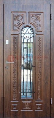 Входная стальная дверь с виноритом и светлой панелью внутри ДВТ-97 в Серпухове
