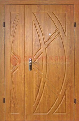 Полуторная металлическая дверь с МДФ золотой дуб ПЛ-17 в Дедовске